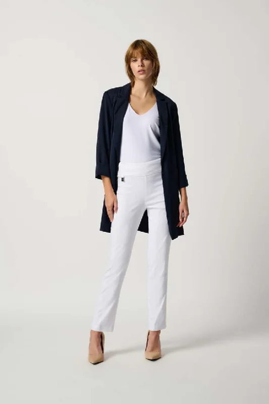 Slim Ankle Length Pant 201483NOS in Black, White & Navy by Joseph Ribkoff Chic Faux Leather Pants Slim Ankle Length Pant 201483NOS in Black, White & Navy by Joseph Ribkoff Chic Faux Leather Pants