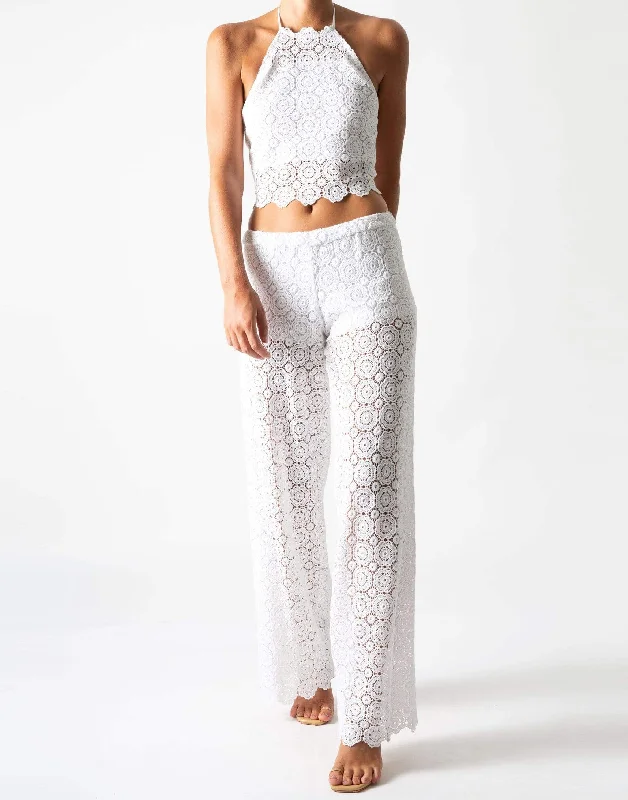 Inez Pull On Lace Pant Warm Wool Trousers