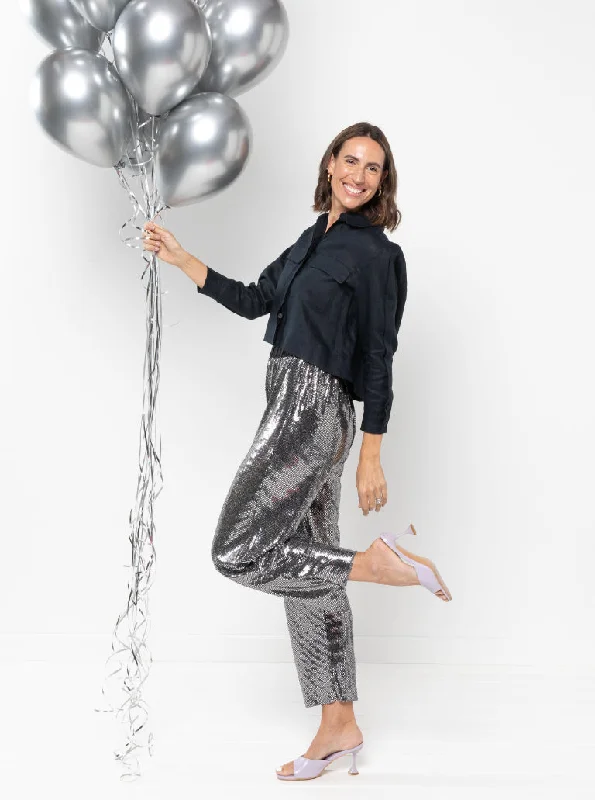 Bob Woven Pant - Sewing Pattern | Style Arc Chic Checkered Pants