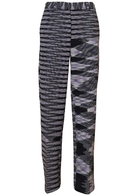Low Rise Wide Wool Pants Purple Trendy Printed Leggings