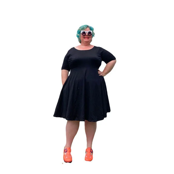 Black Tea Dress available in plus sizes 14-36 made to order