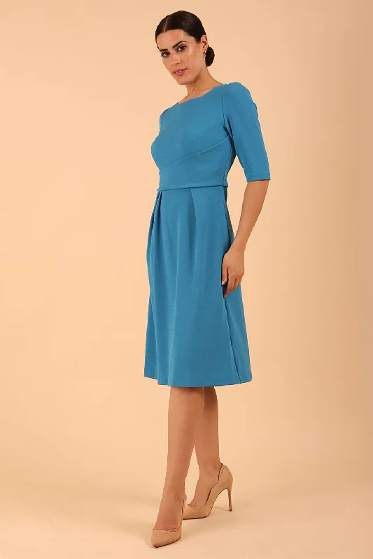 Tarifa Elbow Sleeve Swing Dress