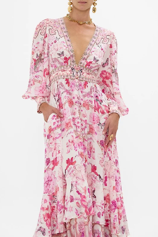 long button front dress - Botanical novella