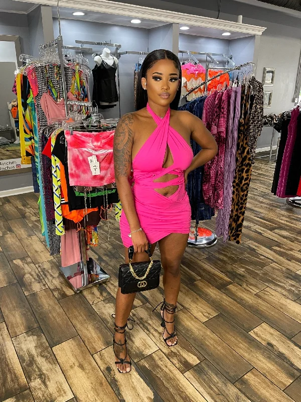 Match My Vibe Dress- Pink