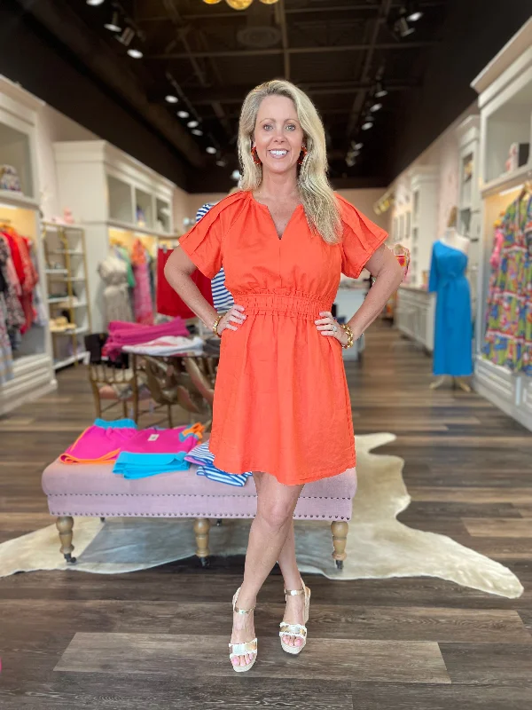 Orange Linen Dress