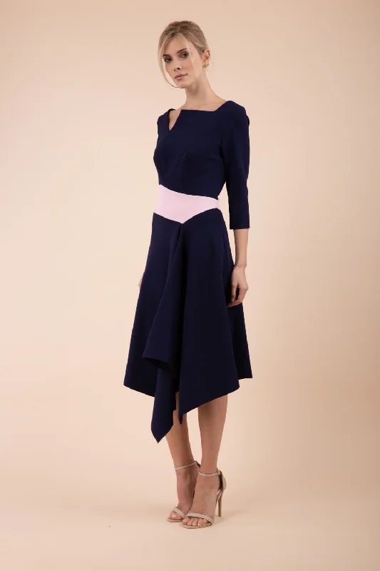 Navy Blue and Crystal Pink