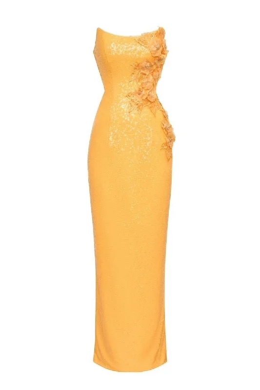 RONIN SCOOP STRAPLESS MIDAXI DRESS