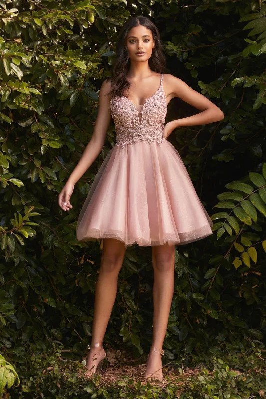 Short A-Line Cocktail Dress By Cinderella Divine -CD0190