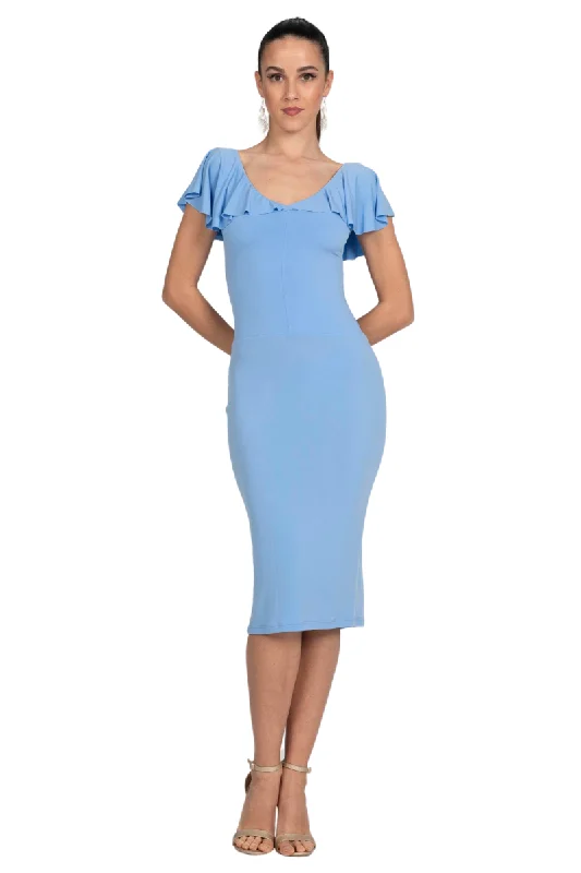 Tango Dress With Ruffles (S) (Olive Green)