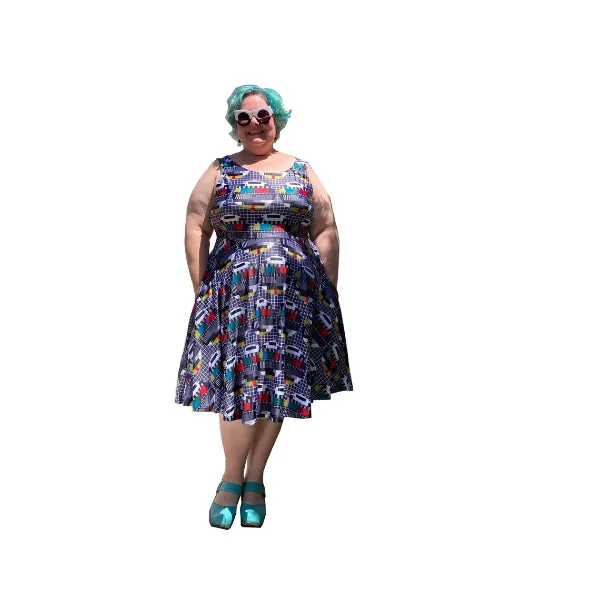 Test Pattern Plus Size Skater Dress