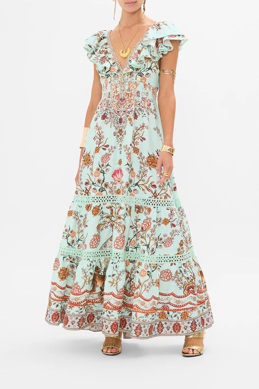 Tiered Dress With Neck Frill - Weaving worlds