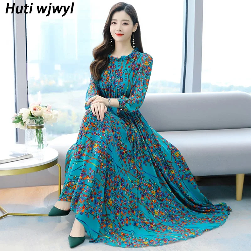 2023 Boho Vintage Red Print Chiffon Beach Maxi Dress Spring Autumn 4XL Plus Size Long Sleeve Women Dress Elegant Party Vestidos Chic Button-Up Maxi Dress 2023 Boho Vintage Red Print Chiffon Beach Maxi Dress Spring Autumn 4XL Plus Size Long Sleeve Women Dress Elegant Party Vestidos Chic Button-Up Maxi Dress