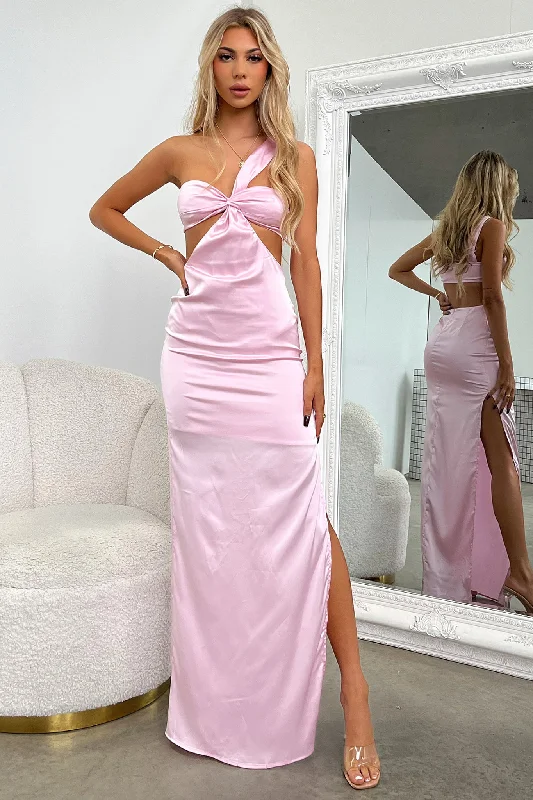 Alexia Maxi Dress - Pink Classic Solid Maxi Dress