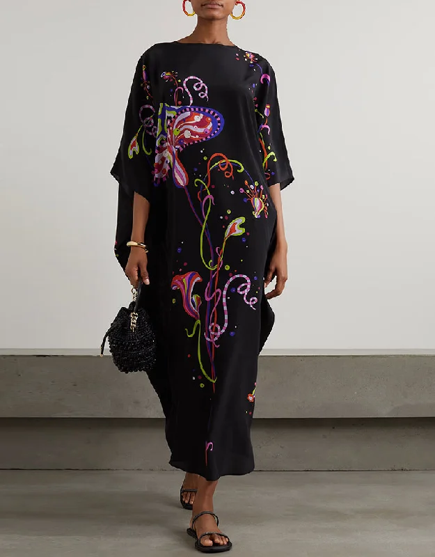 Black Korean Bsy Maxi Dress Trendy Short Sleeve Maxi Dress