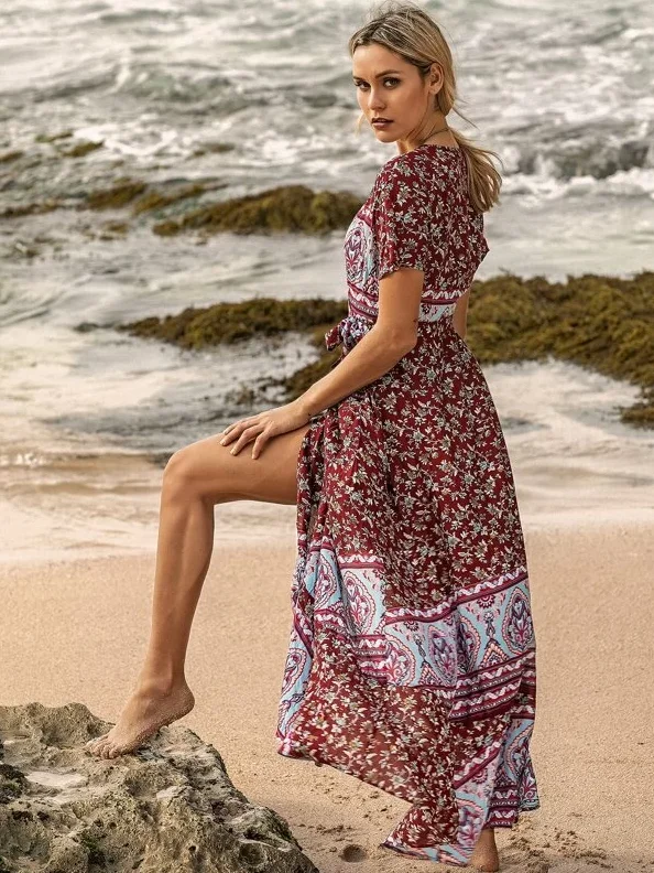 Beach Time Maxi Dress | ONE LEFT Chic Sleeveless Maxi Dress