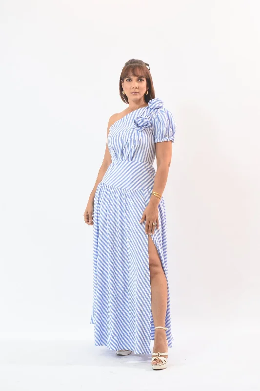 Chic Day Maxi Dress Blue Chic Off-Shoulder Maxi Dress
