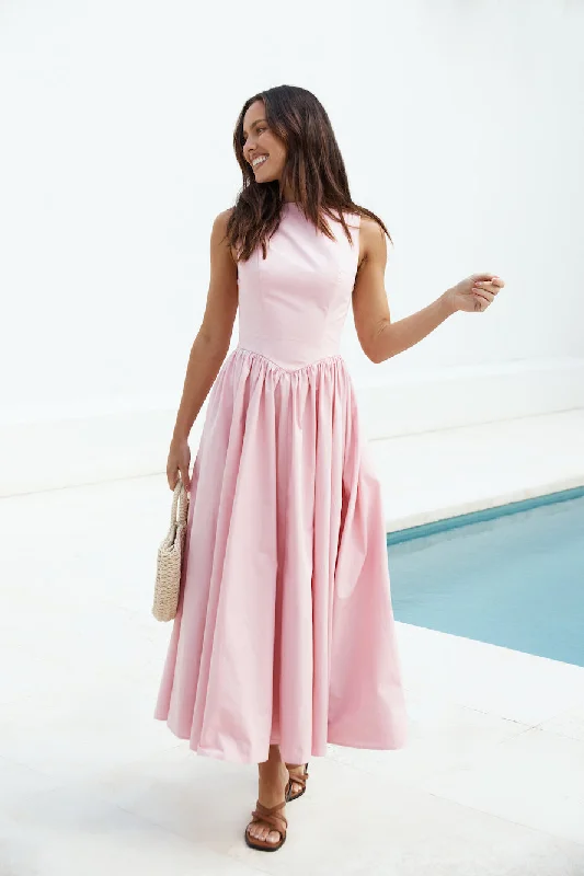 Dawn’s Embrace Maxi Dress Pink Fashionable Layered Maxi Dress