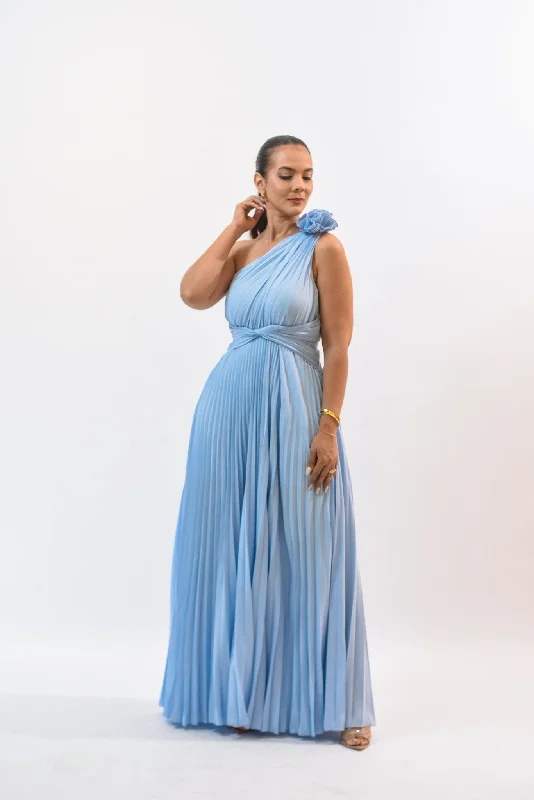 Elegance Day Maxi Dress Blue Elegant Velvet Maxi Dress
