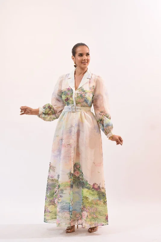 Favorite Garden Maxi Dress Stylish Pleated A-Line Maxi Dress
