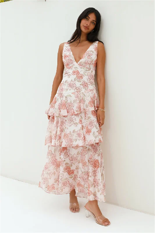 Foolish One Maxi Dress Pink Fashionable Open-Back Maxi Dress