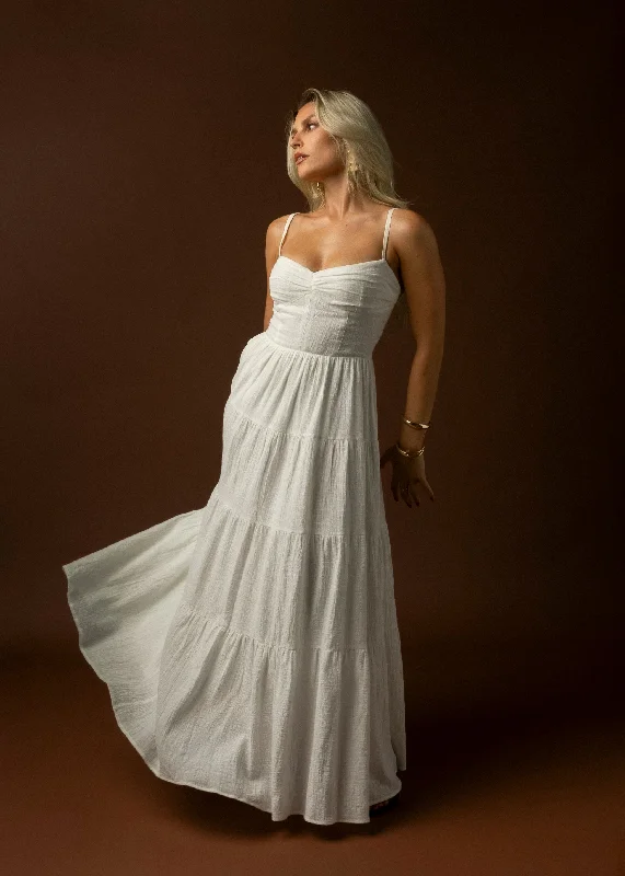 Vita Maxi Dress White Trendy Floral Print Maxi Dress