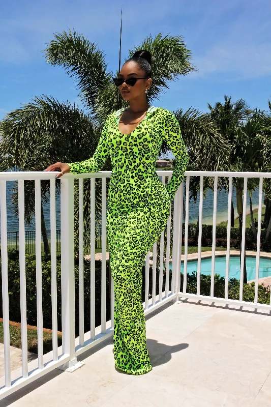Lime Hoodie Maxi dress Elegant Maxi Dress with Lace