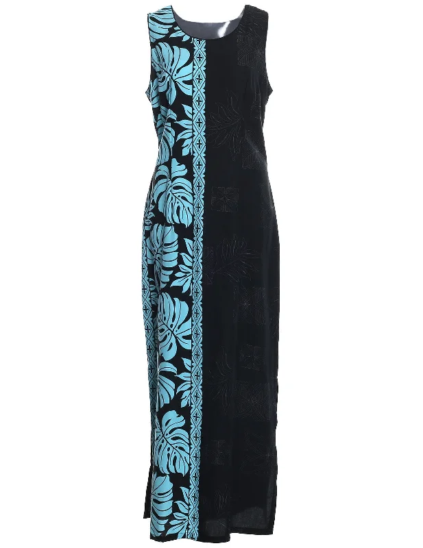 Long Maxi Dress Side Design Prince Kuhio Sleeveless Black-Blue Chic Summer Maxi Dress Long Maxi Dress Side Design Prince Kuhio Sleeveless Black-Blue Chic Summer Maxi Dress