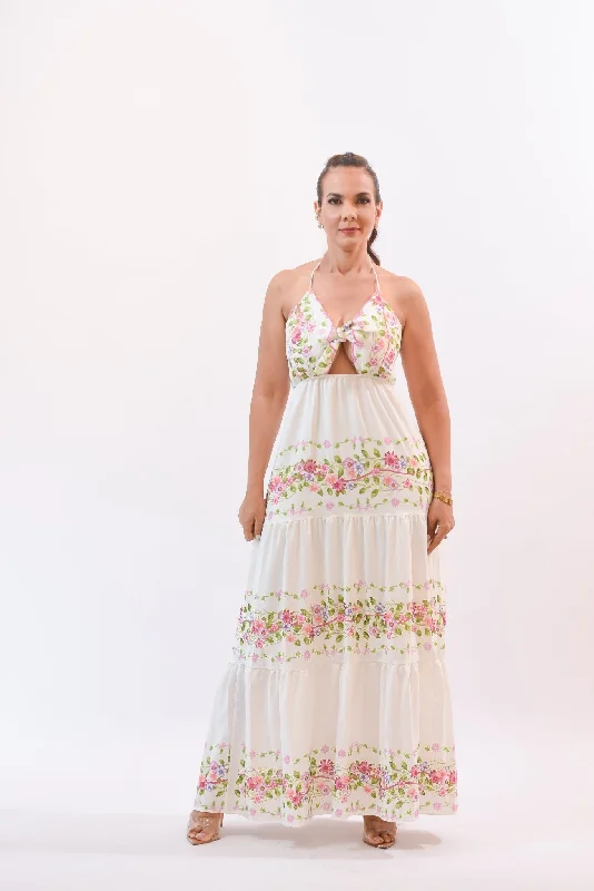 My Stunning Flower Maxi Dress Stylish Empire Waist Maxi Dress