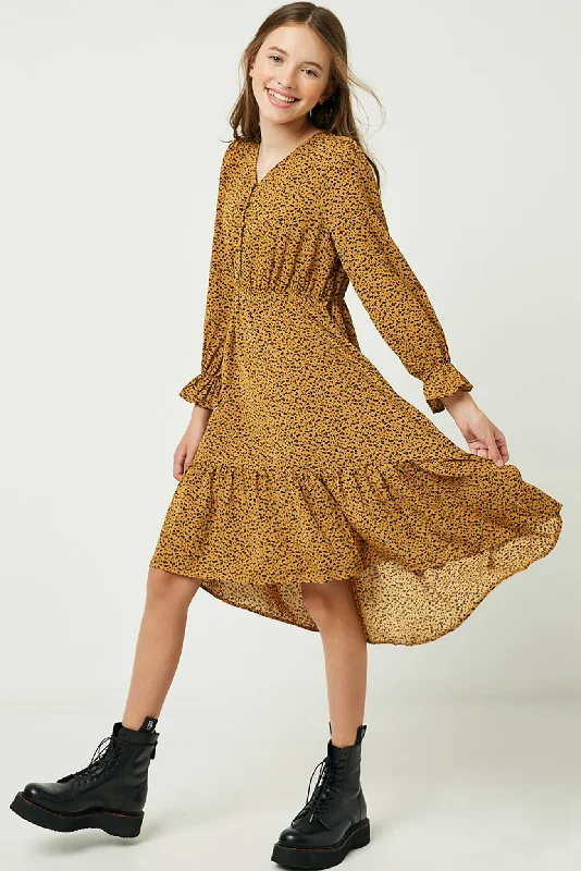 Printed Button Down Maxi Dress Trendy Fit-and-Flare Maxi Dress