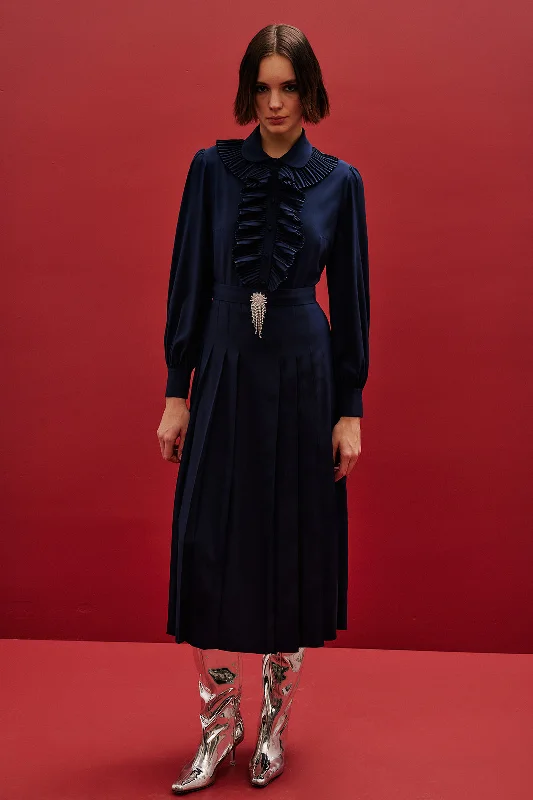 Rosa Silk Maxi Dress | Navy Fashionable Sleeveless Maxi Dress