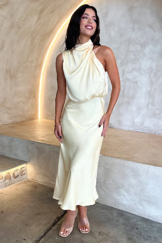 Santorini Maxi Dress - Yellow Fashionable High-Low Maxi Dress