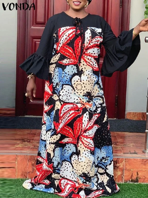 Summer Long Maxi Dress Women Bohemian Floral Printed Sundress 2023 VONDA Vintage Flare Sleeve Floor-Length Vestido Robe Longue Stylish Boho Chic Maxi Dress Summer Long Maxi Dress Women Bohemian Floral Printed Sundress 2023 VONDA Vintage Flare Sleeve Floor-Length Vestido Robe Longue Stylish Boho Chic Maxi Dress