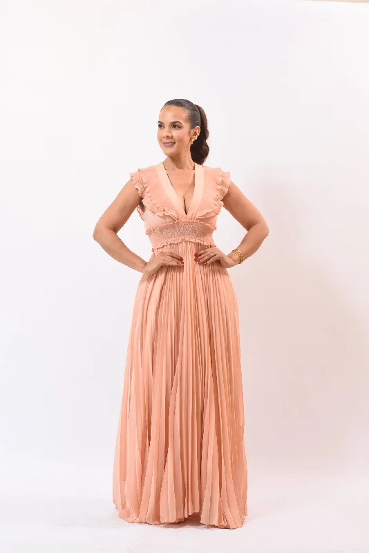 The Beauty Maxi Dress Coral Trendy Maxi Dress with Bow