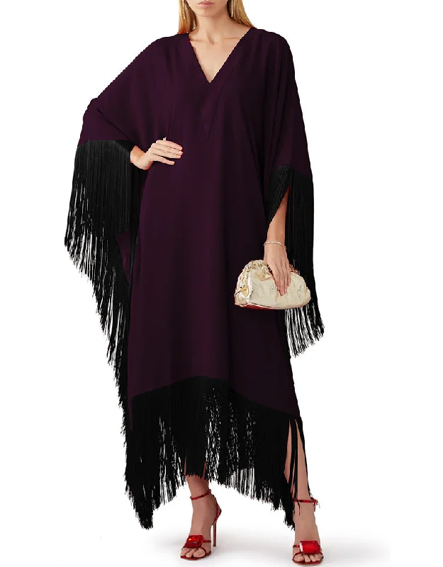 Wine Heavy Designer Heavy Maxi Dress Comfortable Ruffle Hem Maxi Dress