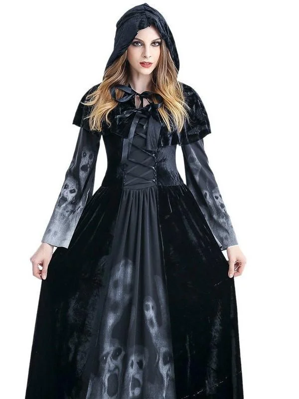 Winter Women Dress Halloween Cosplay Costume Vintage Witch Long Sleeve Maxi Dress Bandage Gothic Dresses vestidos mujer Classic Tulle Maxi Dress Winter Women Dress Halloween Cosplay Costume Vintage Witch Long Sleeve Maxi Dress Bandage Gothic Dresses vestidos mujer Classic Tulle Maxi Dress