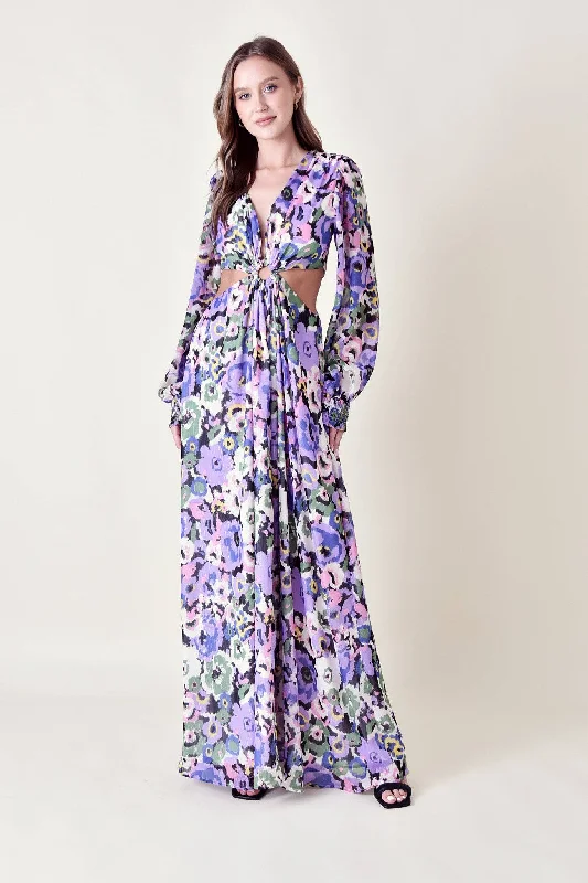 Woman's Blossom Boho Luxe Cut-Out Long Sleeve Monaco Maxi Dress Stylish Boho Maxi Dress Woman's Blossom Boho Luxe Cut-Out Long Sleeve Monaco Maxi Dress Stylish Boho Maxi Dress