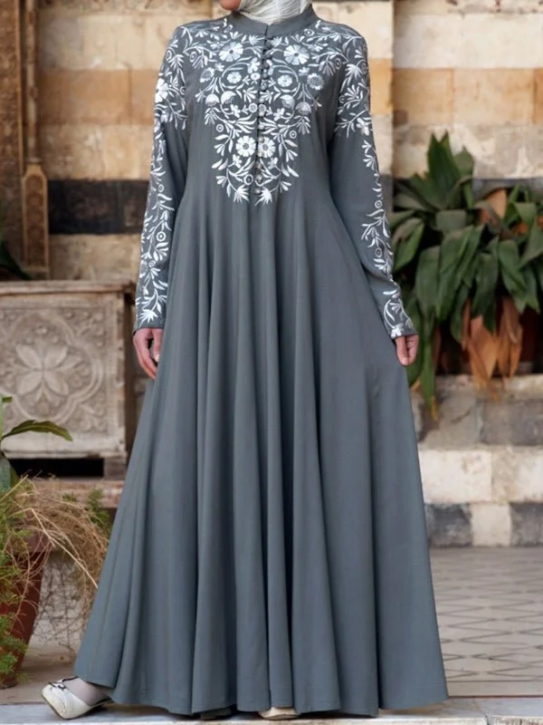 Women's Dresses Ethnic Style Long Sleeve Printed Maxi Dress Trendy Floral Print Maxi Dress Women's Dresses Ethnic Style Long Sleeve Printed Maxi Dress Trendy Floral Print Maxi Dress