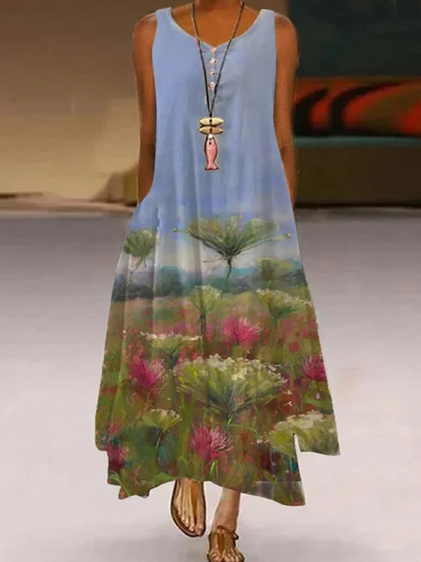 Women's Dresses Sleeveless A-Line Round Neck Casual Bohemian Maxi Dresses Cozy Knitted Maxi Dress Women's Dresses Sleeveless A-Line Round Neck Casual Bohemian Maxi Dresses Cozy Knitted Maxi Dress