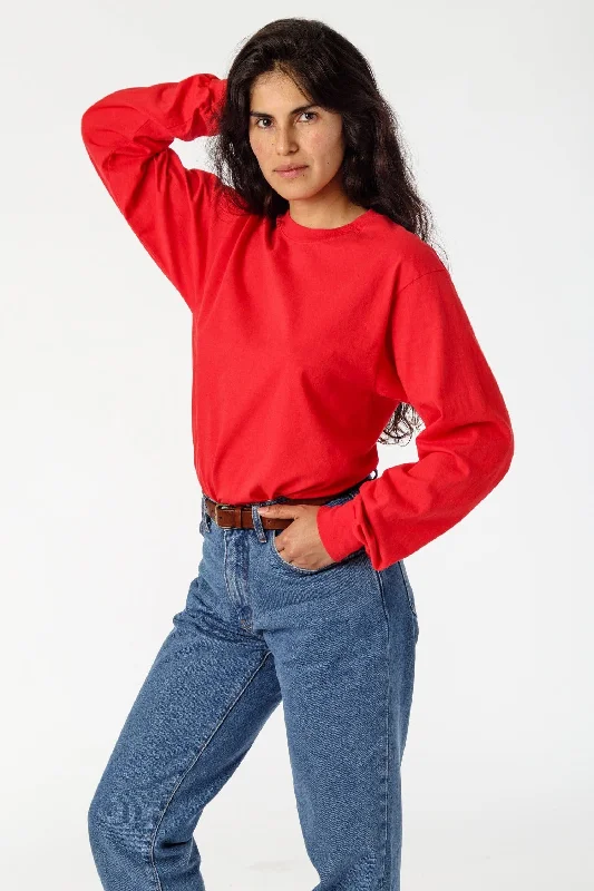 1807GD Unisex - 6.5oz Long Sleeve Garment Dye Crew Neck T-Shirt Print Jacquard Patchwork 1807GD Unisex - 6.5oz Long Sleeve Garment Dye Crew Neck T-Shirt Print Jacquard Patchwork