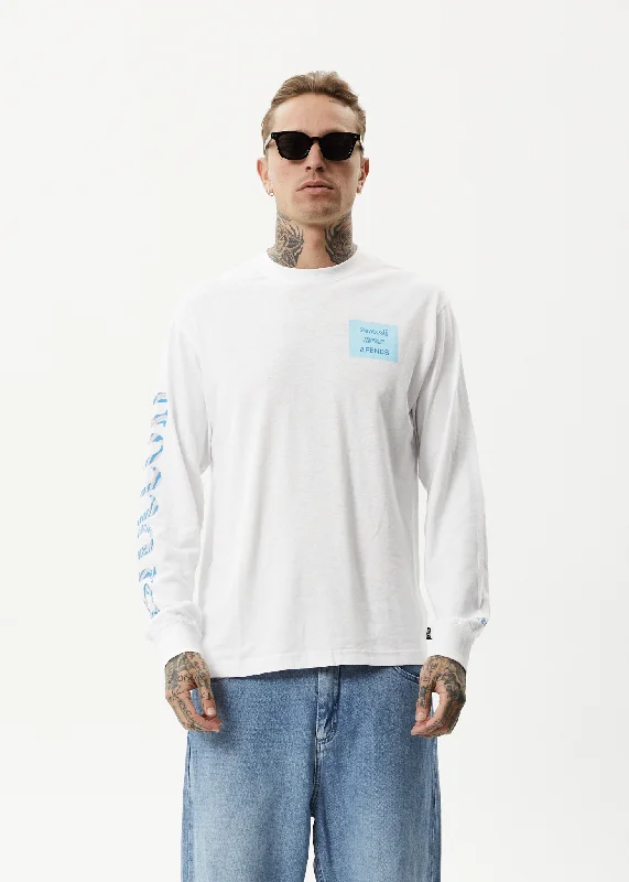 AFENDS Unisex Broccoli - Unisex Long Sleeve T-Shirt - White Fleece Fabric Down Fabric Feather Fabric AFENDS Unisex Broccoli - Unisex Long Sleeve T-Shirt - White Fleece Fabric Down Fabric Feather Fabric