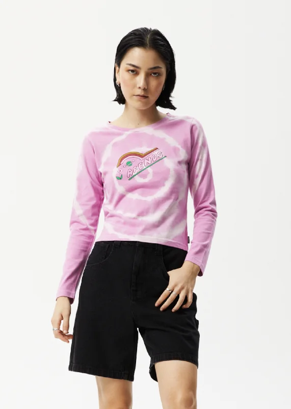 AFENDS Womens Day Dream - Long Sleeve Tie Dye Graphic T-Shirt - Candy Solid Color Striped Floral AFENDS Womens Day Dream - Long Sleeve Tie Dye Graphic T-Shirt - Candy Solid Color Striped Floral