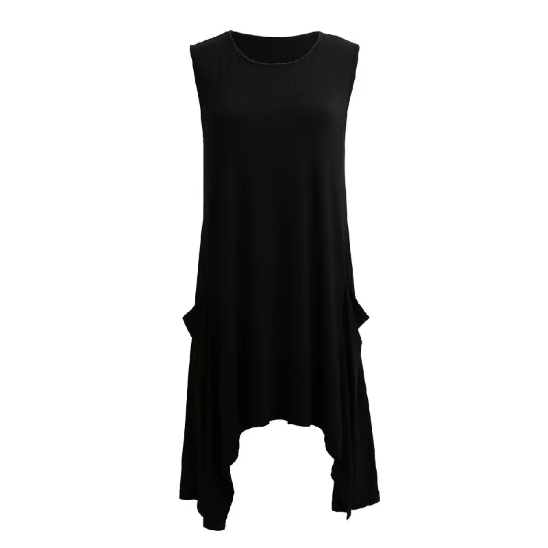 Women Summer T-shirt Dress Sleeveless Pocket Tunic Tank Top Asymmetrical Hem Casual Dress Oversized Swing Sundress Female Fleece Nylon Spandex Women Summer T-shirt Dress Sleeveless Pocket Tunic Tank Top Asymmetrical Hem Casual Dress Oversized Swing Sundress Female Fleece Nylon Spandex
