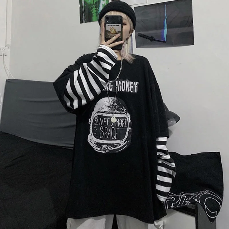Autumn tshirt Casual Letter Print O-Neck stripe Tees Harajuku Loose T-Shirts Women Long Sleeve Oversize tops Hip Hop Streetwear V-Neck T-Shirt Long Sleeve Cotton Autumn tshirt Casual Letter Print O-Neck stripe Tees Harajuku Loose T-Shirts Women Long Sleeve Oversize tops Hip Hop Streetwear V-Neck T-Shirt Long Sleeve Cotton