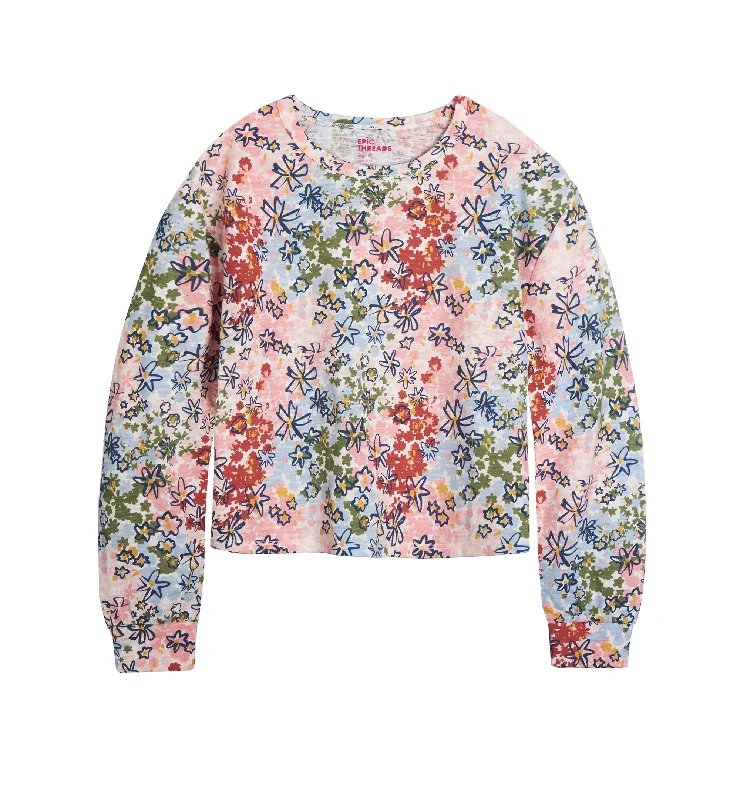 Big Girls Long Sleeve Graphic T-Shirt V-Neck T-Shirt Long Sleeve Cotton