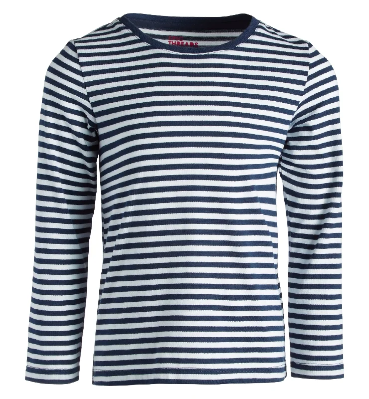 Big Girls Long Sleeved Basic Striped Tee Wool Fabric Cashmere Fabric Tweed Fabric