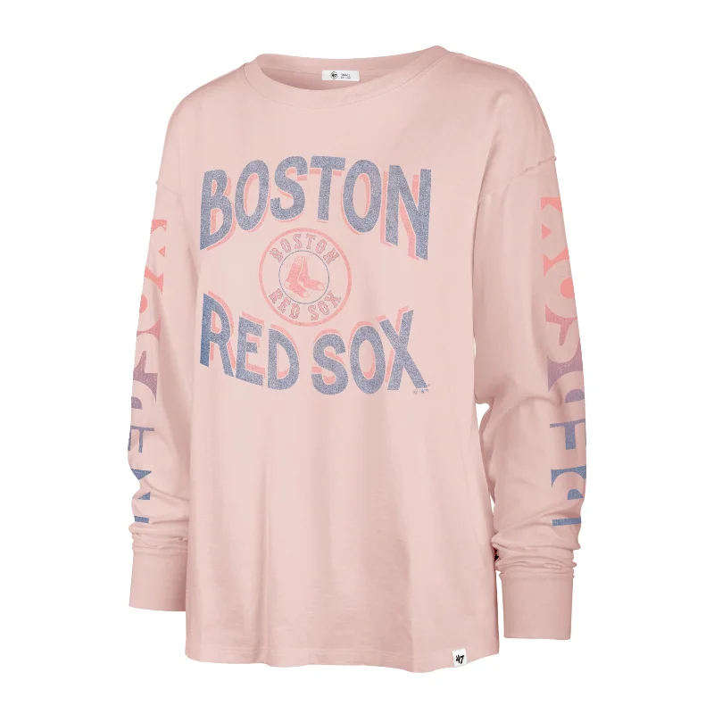 BOSTON RED SOX CLOUD NINE '47 SOA LONG SLEEVE TEE WOMENS Ribbed T-Shirt High Neck Heavyweight BOSTON RED SOX CLOUD NINE '47 SOA LONG SLEEVE TEE WOMENS Ribbed T-Shirt High Neck Heavyweight