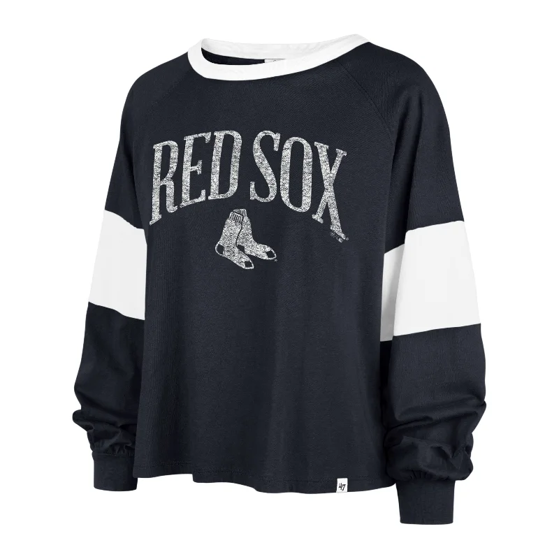 BOSTON RED SOX UPSIDE '47 RHEA LONGSLEEVE TEE WOMENS Striped Floral Plaid
