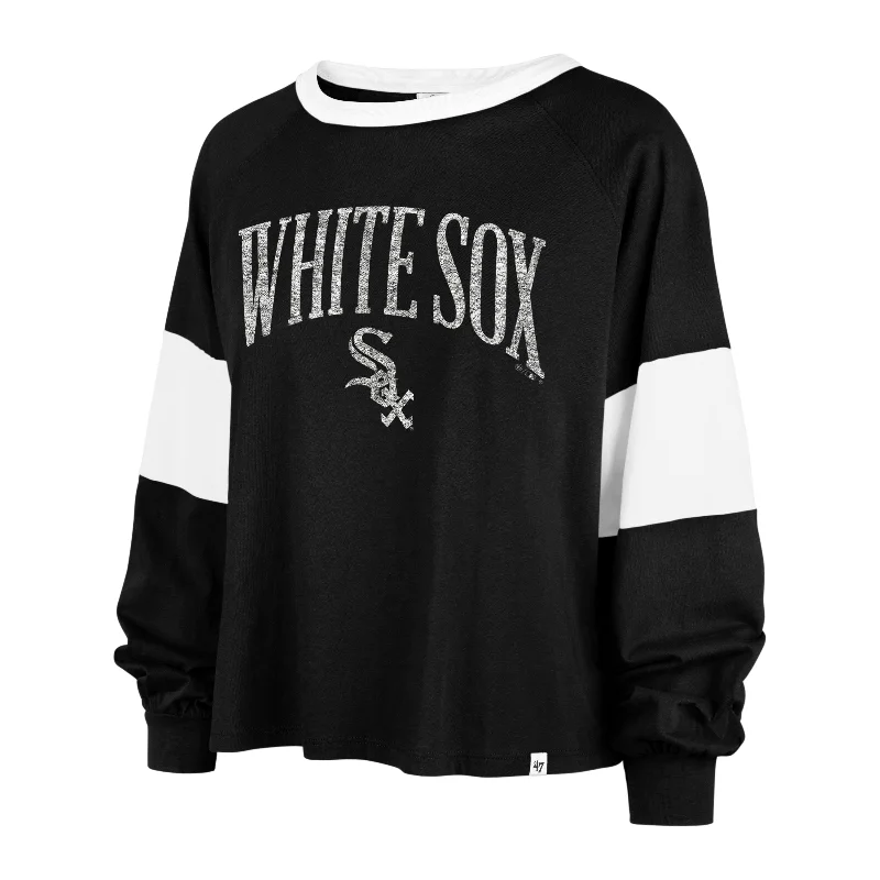 CHICAGO WHITE SOX UPSIDE '47 RHEA LONG SLEEVE TEE WOMEN Houndstooth Herringbone Solid CHICAGO WHITE SOX UPSIDE '47 RHEA LONG SLEEVE TEE WOMEN Houndstooth Herringbone Solid
