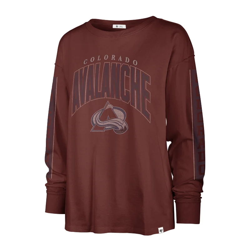 COLORADO AVALANCHE TOMCAT '47 SOA LONG SLEEVE TEE WOMENS Satin Blend Silk Blend Wool Blend COLORADO AVALANCHE TOMCAT '47 SOA LONG SLEEVE TEE WOMENS Satin Blend Silk Blend Wool Blend