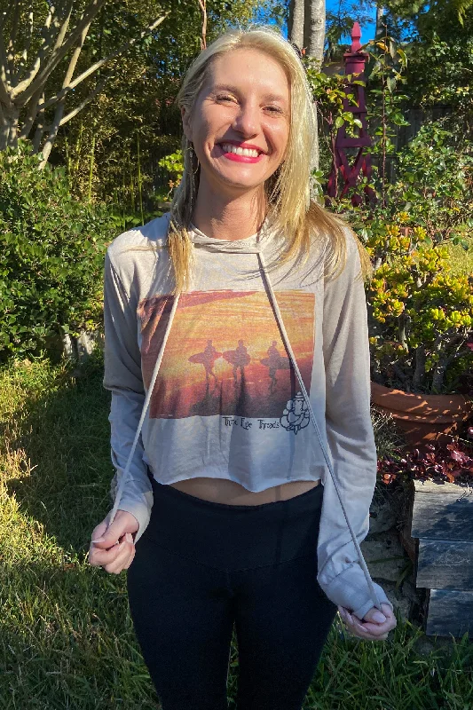 Best Day Ever Cropped Long Sleeve Hoodie T-Shirt Mesh Blend Leather Blend Suede Blend Best Day Ever Cropped Long Sleeve Hoodie T-Shirt Mesh Blend Leather Blend Suede Blend